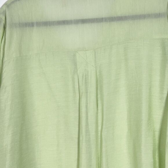 Soft Surroundings Alexis Tunic Top Sz L Green 3/4 Sleeves Split V-Neck - Picture 5 of 15